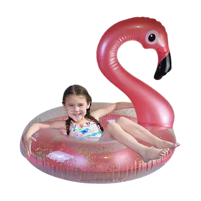 Pink Inflatable Flamingo Pool Float primary image