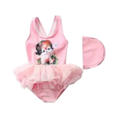 Baby Girl Swimwear with Ballet Gauze Skirt Princess Swimming Suit primary image