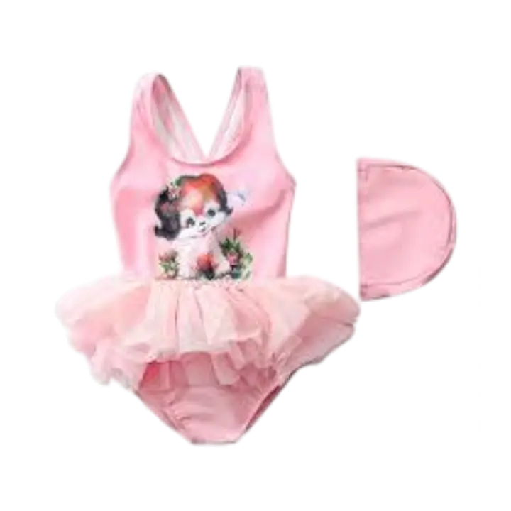 Baby Girl Swimwear with Ballet Gauze Skirt Princess Swimming Suit - Master