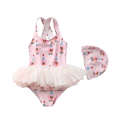 Baby Girl Swimwear with Ballet Gauze Skirt Princess Swimming Suit secondary image