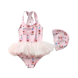 Baby Girl Swimwear with Ballet Gauze Skirt Princess Swimming Suit - Master