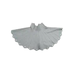 Elegant Grey Scalloped Pleated Midi Skirt with Pearl Trim - Master