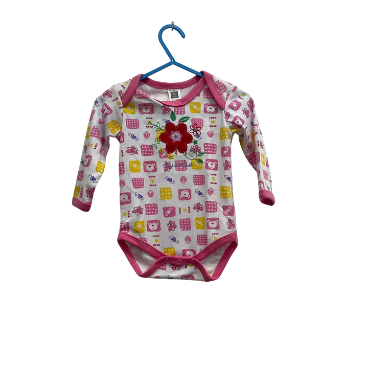 Baby Long-Sleeve Bodysuit - Color: pink