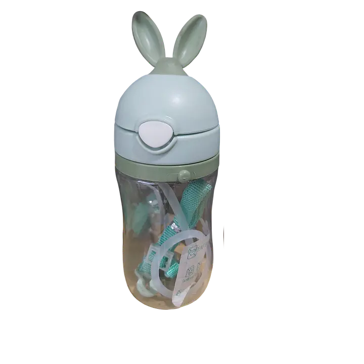 Cute Rabbit Ear Sipper Water Bottle for Kids - Color: light mint green