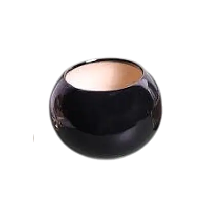 Premium Glossy Black Round Ceramic Bowl Pot / Planter primary image