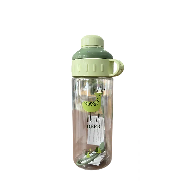Portable Water Bottle with Built-in Straw - Color: light mint green