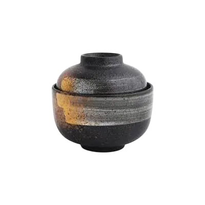 Traditional Japanese Hakuboku Ceramic Miso Soup Bowl secondary image