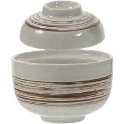 Traditional Japanese-Style Lidded Ceramic Miso Soup Bowl secondary image