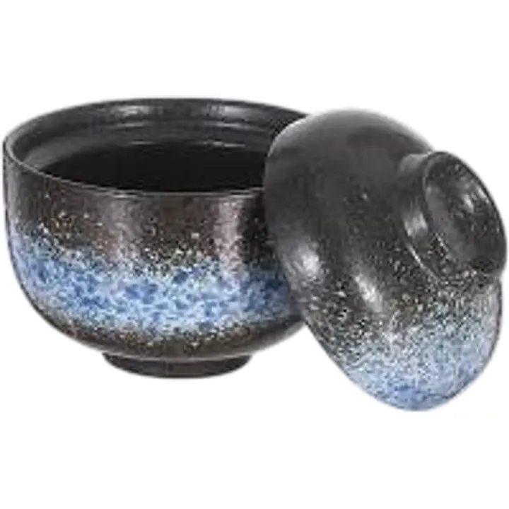 Japanese Starry Blue Lidded Ceramic Miso Bowl - Master