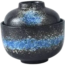 Japanese Starry Blue Lidded Ceramic Miso Bowl - Master