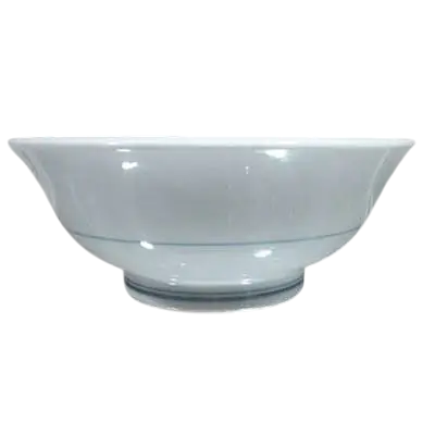 Minimalist White Ceramic Rice Bowl with Blue Rim secondary image