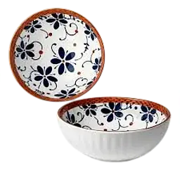 Japanese Style Ceramic Bowl – Blue Floral Design - Master