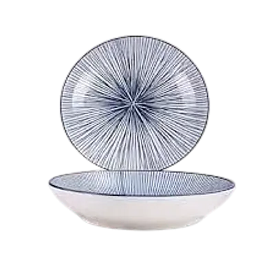 Japanese Ceramic Deep Dinner Plate – Sendan Tokusa Blue & White Design secondary image