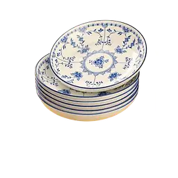 Japanese Blue & White Floral Ceramic Bowl – Scrolled Vine Design - Master