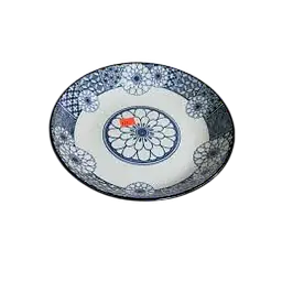 Japanese Traditional Blue Floral Ceramic Deep Plate - Master