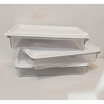 Container Box w/ Lid Air Tight Clear White primary image