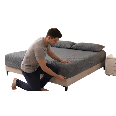 Quilted Fur Mattress protector Set/ Bedding Set (Bedsheet, Pillow Covers, Blanket Cover) primary image