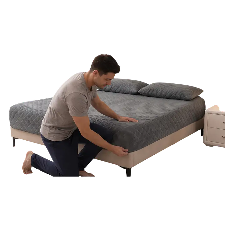 Quilted Fur Mattress protector Set/ Bedding Set (Bedsheet, Pillow Covers, Blanket Cover) - Master