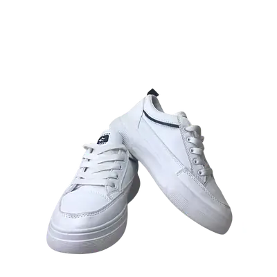 Women’s All-White Casual Platform Sneakers primary image