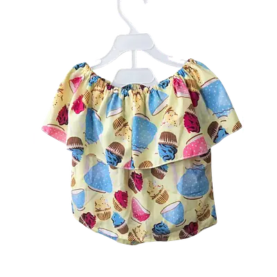 Toddler Girl's Off-The-Shoulder Top With Shorts (Set) secondary image
