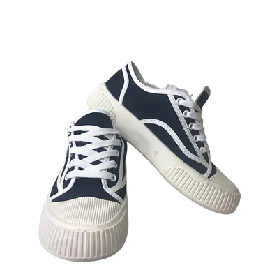 Black Ribbed Thread Low Shoe primary image