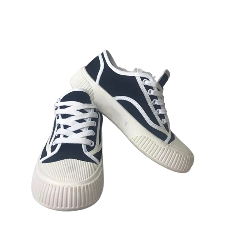 Black Ribbed Thread Low Shoe - Master