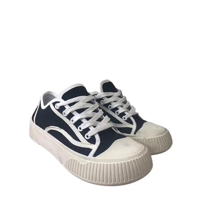Black Ribbed Thread Low Shoe - Master