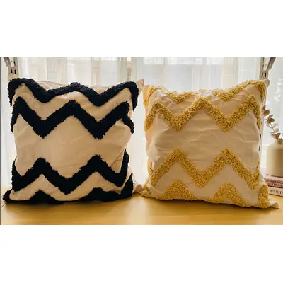 Tufted chevron cushion covers 45x45 cm primary image