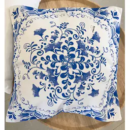 Blue Floral Pattern Cushion Cover 50x50 cm - Master