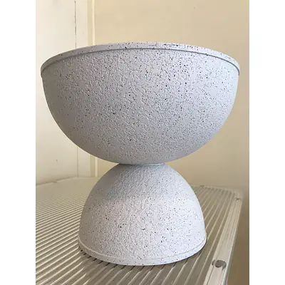 Textured Pedestal Bowl Planter Flower Pot primary image