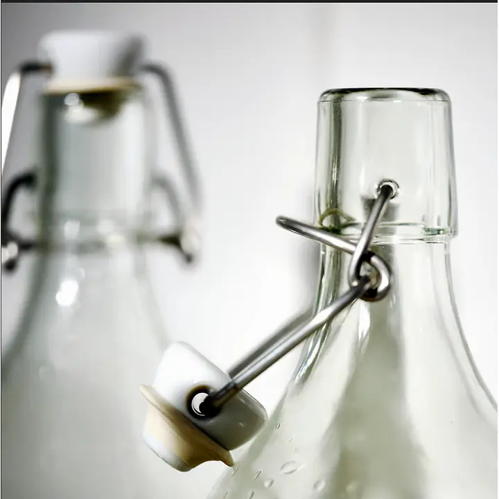 KORKEN Bottle with stopper, clear glass - Master