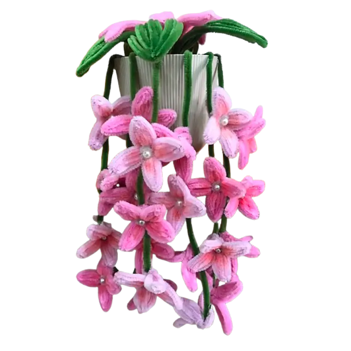 Cascading Pearl-Accented Potted Flower - Master