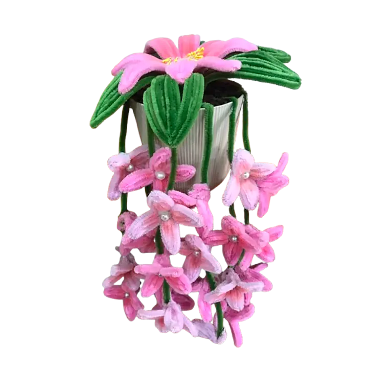 Cascading Pearl-Accented Potted Flower - Master