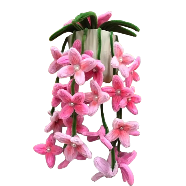 Cascading Pearl-Accented Potted Flower - Master