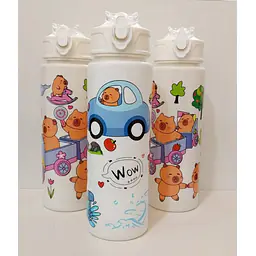 Capybara Print Water Bottle White - Master