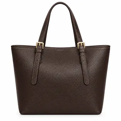 YGLE & LEATHER Pebbled Leatherette Tote Bag with Beaded Tassel Charm secondary image