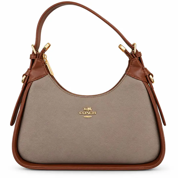 Coach Small Curved Leatherette & Canvas Shoulder Bag - Master