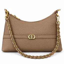 Dior Pebbled Leather Small Hobo Bag with Braided Chain Strap - Master