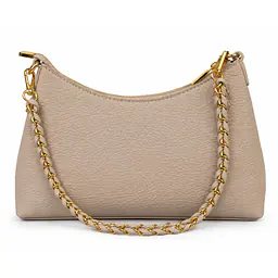 Dior Pebbled Leather Small Hobo Bag with Braided Chain Strap - Color: Cream