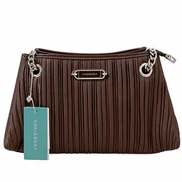 Chrisrosy Pleated Dark Brown Shoulder Bag - Master