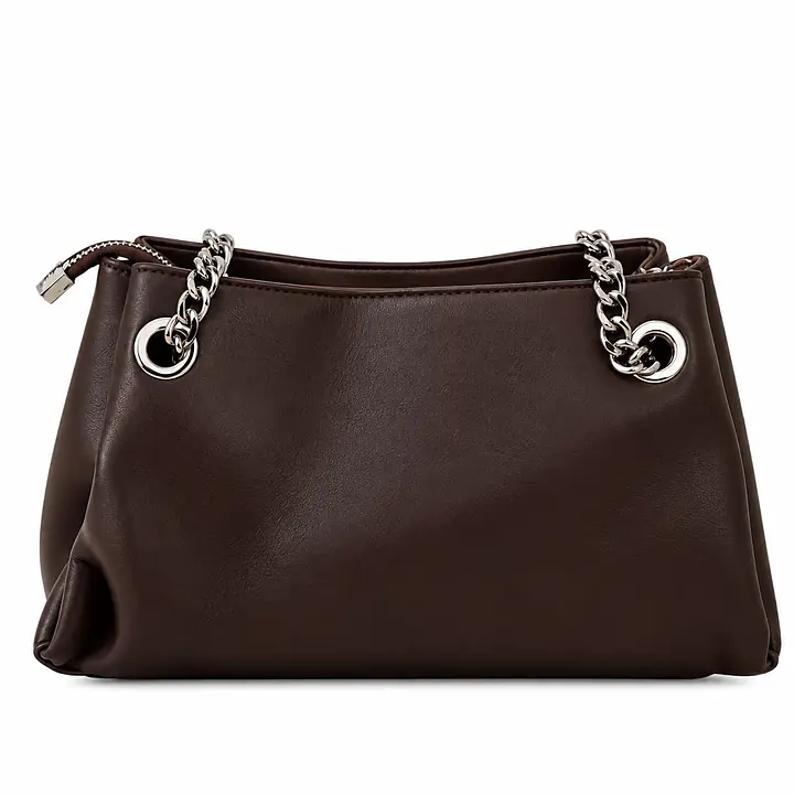 Chrisrosy Pleated Dark Brown Shoulder Bag - Master