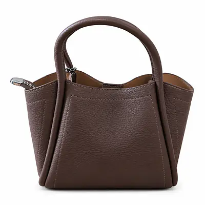 Structured Pebbled Leatherette Mini Tote Bag with Lock Charm secondary image
