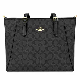 Coach Signature Canvas Tote Bag with Cherry Charm & Scarf Accent - Master