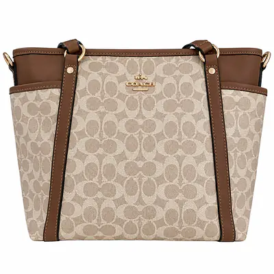 Coach Signature Canvas Structured Tote Bag with Leather Trim primary image