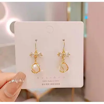 Bow Knot Opal Stud Earrings primary image