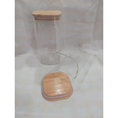 Glass Storage W/Wooden Lid primary image