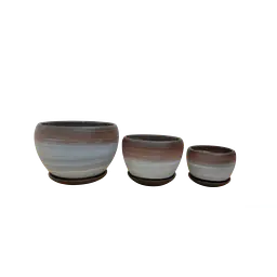 Glazed Ceramic Flower Pot Set of 3 - Master