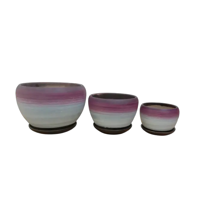 Glazed Ceramic Flower Pot Set of 3 - Master