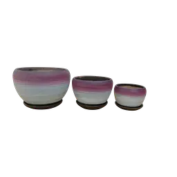 Glazed Ceramic Flower Pot Set of 3 - Master